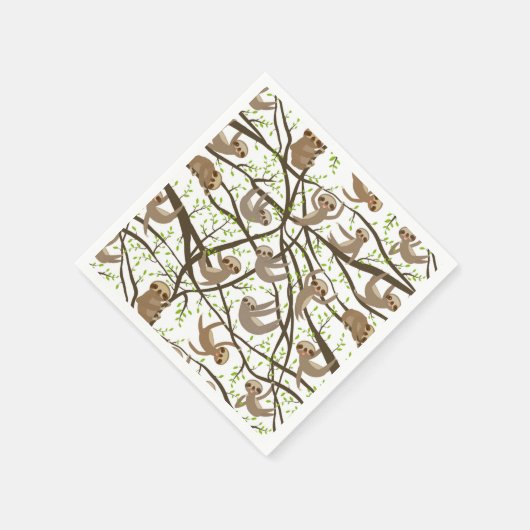 Serviette En Papier Smiling Sloth Motif (Coin)