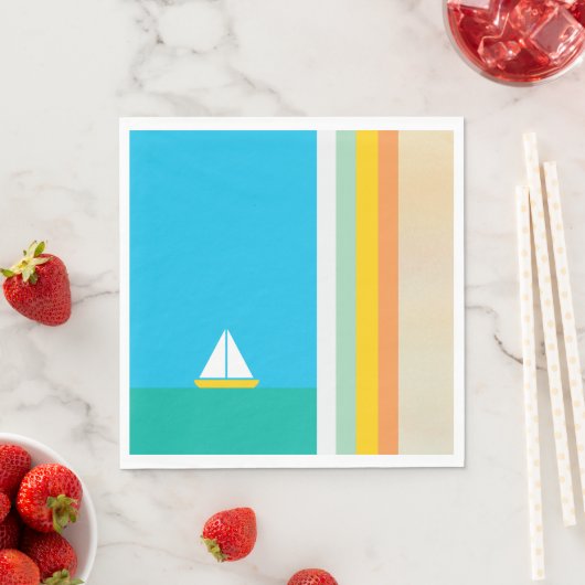 Serviette En Papier Smooth Sailin Party Napkins (En situation)