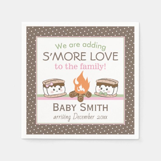 Serviette En Papier S'more baby shower genre révéler serviette (Devant)
