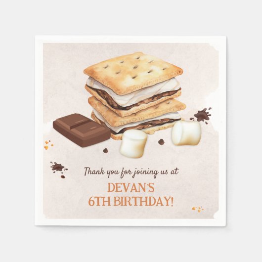 Serviette En Papier S'mores fête d'anniversaire (Devant)