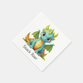 Serviette En Papier Snack Roar Vert Bleu Bébé Papier Dragon Napkins (Coin)