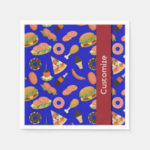 Serviette En Papier Snack Time Blue Picnic Napkins