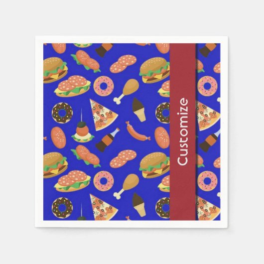 Serviette En Papier Snack Time Blue Picnic Napkins (Devant)