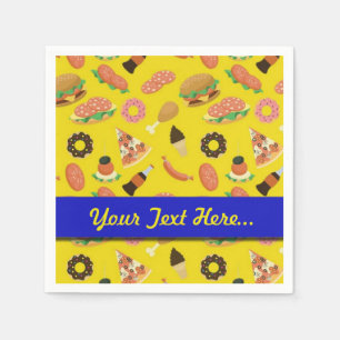 Serviette En Papier Snack Time Pique-Nique Jaune
