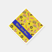 Serviette En Papier Snack Time Pique-Nique Jaune (Coin)
