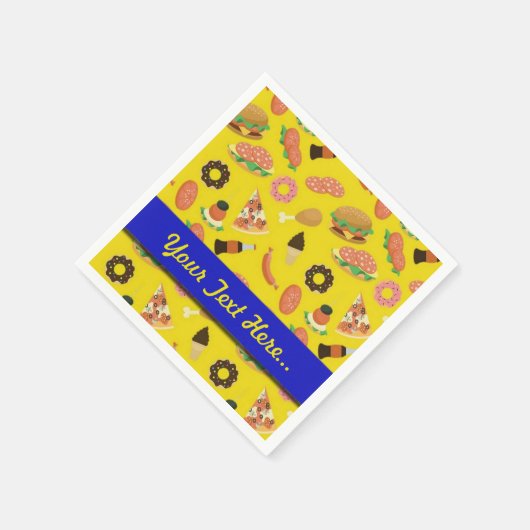 Serviette En Papier Snack Time Pique-Nique Jaune (Coin)