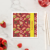 Serviette En Papier Snack Time Red Picnic Napkins (En situation)