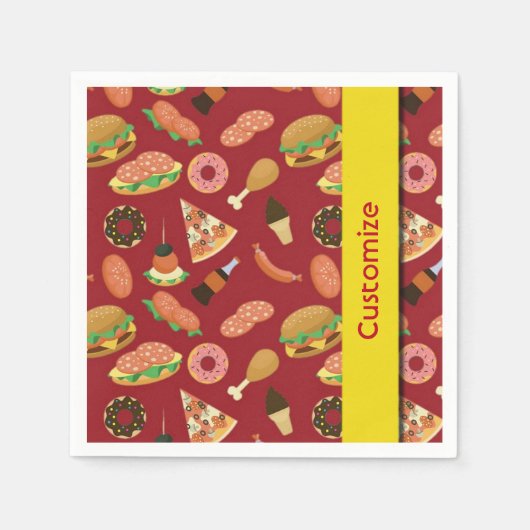 Serviette En Papier Snack Time Red Picnic Napkins (Devant)