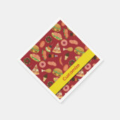 Serviette En Papier Snack Time Red Picnic Napkins (Coin)