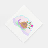 Serviette En Papier Snail And Flowers (Coin)