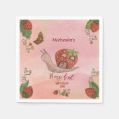 Serviette En Papier Snail & Strawberry 'Berry First' Party Napkins (Devant)