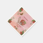 Serviette En Papier Snail & Strawberry 'Berry First' Party Napkins (Coin)