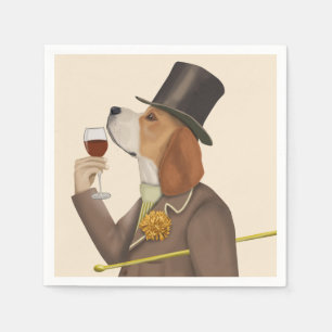 Serviette En Papier Snob de vin beagle