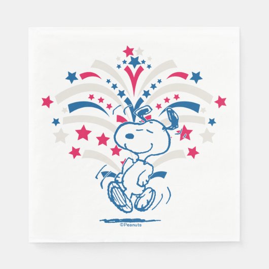 Serviette En Papier Snoopy 4 juillet Danse (Devant)