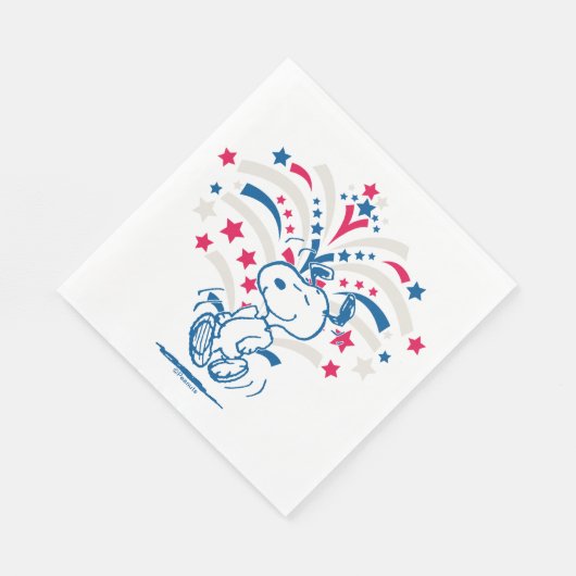 Serviette En Papier Snoopy 4 juillet Danse (Coin)