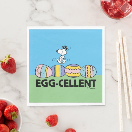 Serviette En Papier Snoopy à l'oeuf Pâques (En situation)