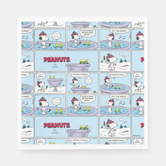 Serviette En Papier Snoopy & Amis Jeu de hockey (Devant)