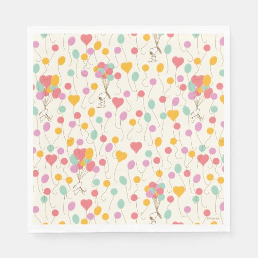 Serviette En Papier Snoopy Bunches of Balloons Motif (Devant)