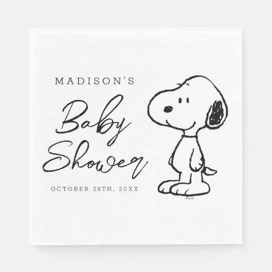 Serviette En Papier Snoopy d'arachides | BABY SHOWER (Devant)