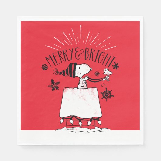 Serviette En Papier Snoopy et Woodstock - Joyeux et lumineux (Devant)