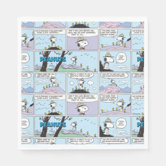 Serviette En Papier Snoopy & Friends | Aller Randonnée (Devant)