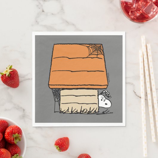 Serviette En Papier Snoopy Halloween Spider Web Doghouse (En situation)