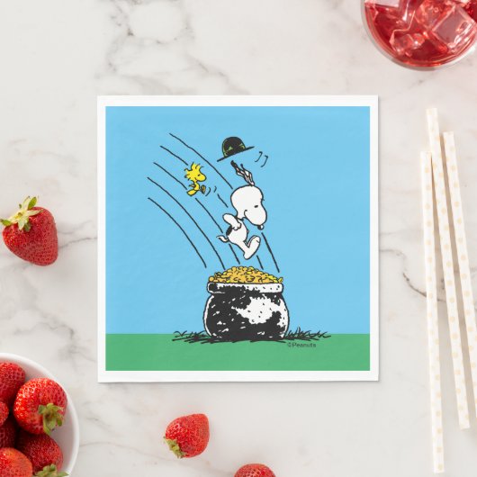 Serviette En Papier Snoopy Jumping dans le pot d'or (En situation)