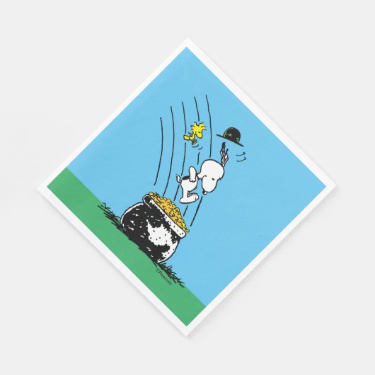 Serviette En Papier Snoopy Jumping dans le pot d'or (Coin)