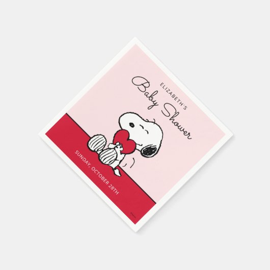 Serviette En Papier Snoopy | Little Sweetheart Baby Shower Napkins (Coin)