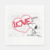 Serviette En Papier Snoopy "Love" bande dessinée graphique (Devant)