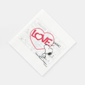 Serviette En Papier Snoopy "Love" bande dessinée graphique (Coin)