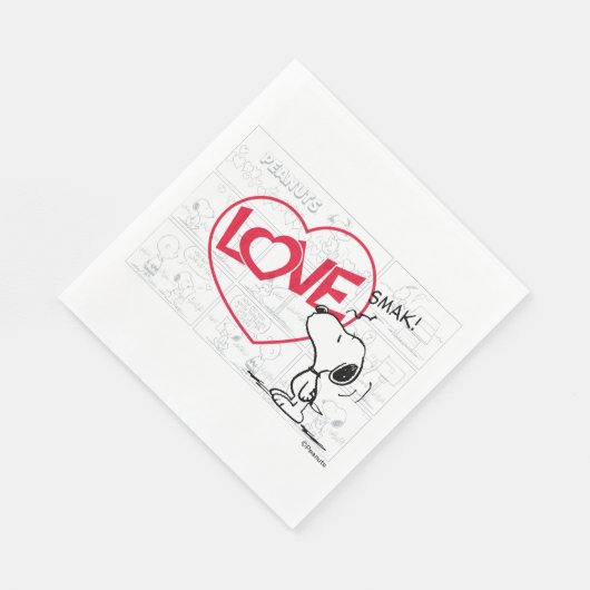 Serviette En Papier Snoopy "Love" bande dessinée graphique (Coin)