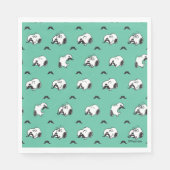 Serviette En Papier Snoopy Moustaches et Motif Turquoise (Devant)