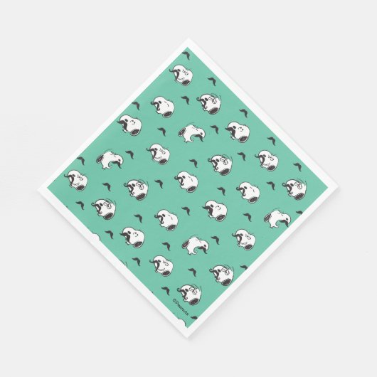 Serviette En Papier Snoopy Moustaches et Motif Turquoise (Coin)