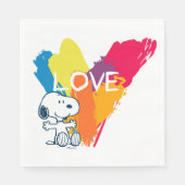Serviette En Papier Snoopy | Rainbow Love Heart (Devant)