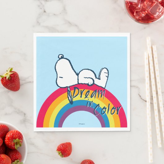 Serviette En Papier Snoopy | Rêver en couleur arc-en-ciel (En situation)