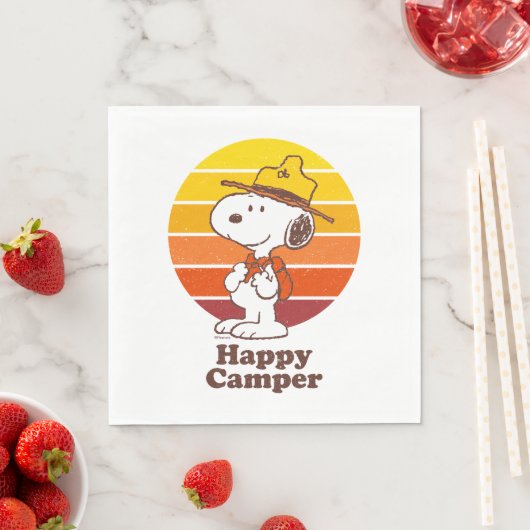 Serviette En Papier Snoopy | Scout Beagle - Happy Camper (En situation)