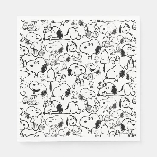 Serviette En Papier Snoopy Smile Giggle Laugh Pattern (Devant)