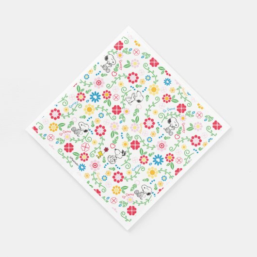Serviette En Papier Snoopy So Sweet Flower Pattern (Coin)