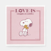 Serviette En Papier Snoopy & Woodstock - L'amour c'est des lunettes et (Devant)