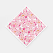 Serviette En Papier Snoopy & Woodstock Motif Coeurs roses (Coin)