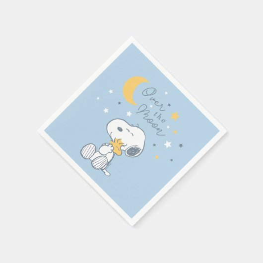 Serviette En Papier Snoopy & Woodstock | Over the Moon Baby Shower Nap (Coin)