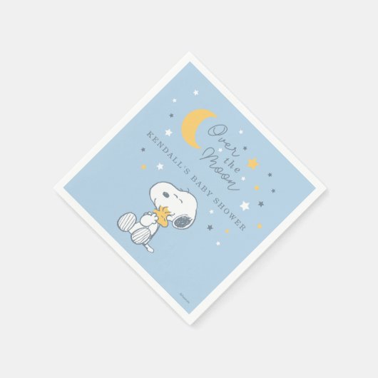Serviette En Papier Snoopy & Woodstock | Over the Moon Baby Shower Nap (Coin)