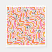 Serviette En Papier Snoopy & Woodstock Super Vibes Motif orange (Devant)