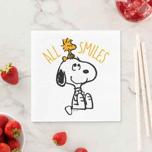 Serviette En Papier Snoopy & Woodstock - Tous les sourires (En situation)