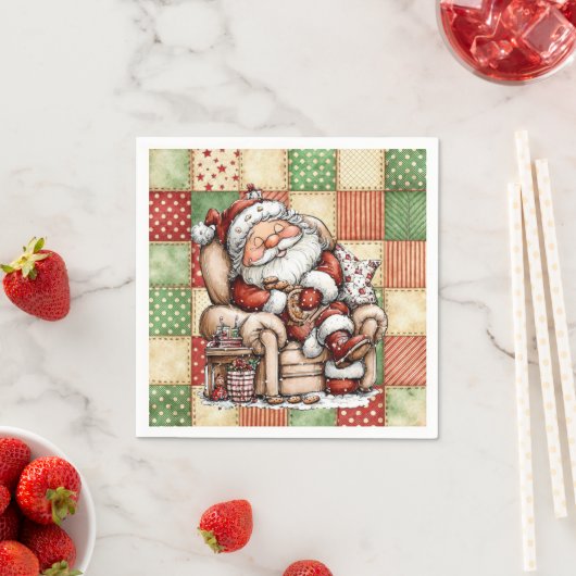 Serviette En Papier Snoozing Santa Claus On Christmas Eve (En situation)