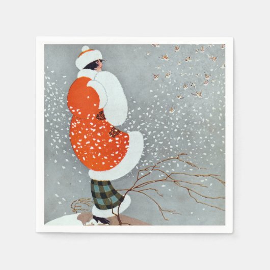 Serviette En Papier Snow Buntings - Will Hammell (Devant)