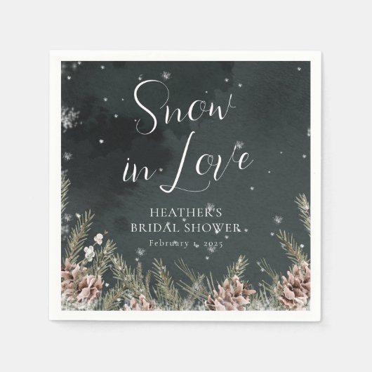 Serviette En Papier Snow In Love (Devant)