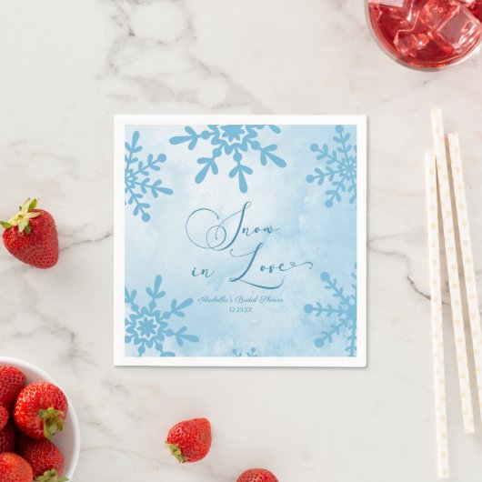 Serviette En Papier Snow In Love Winter Wonderland Bridal Shower (En situation)