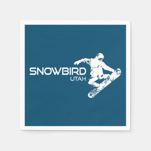 Serviette En Papier Snowbird Utah Snowboardeur (Devant)